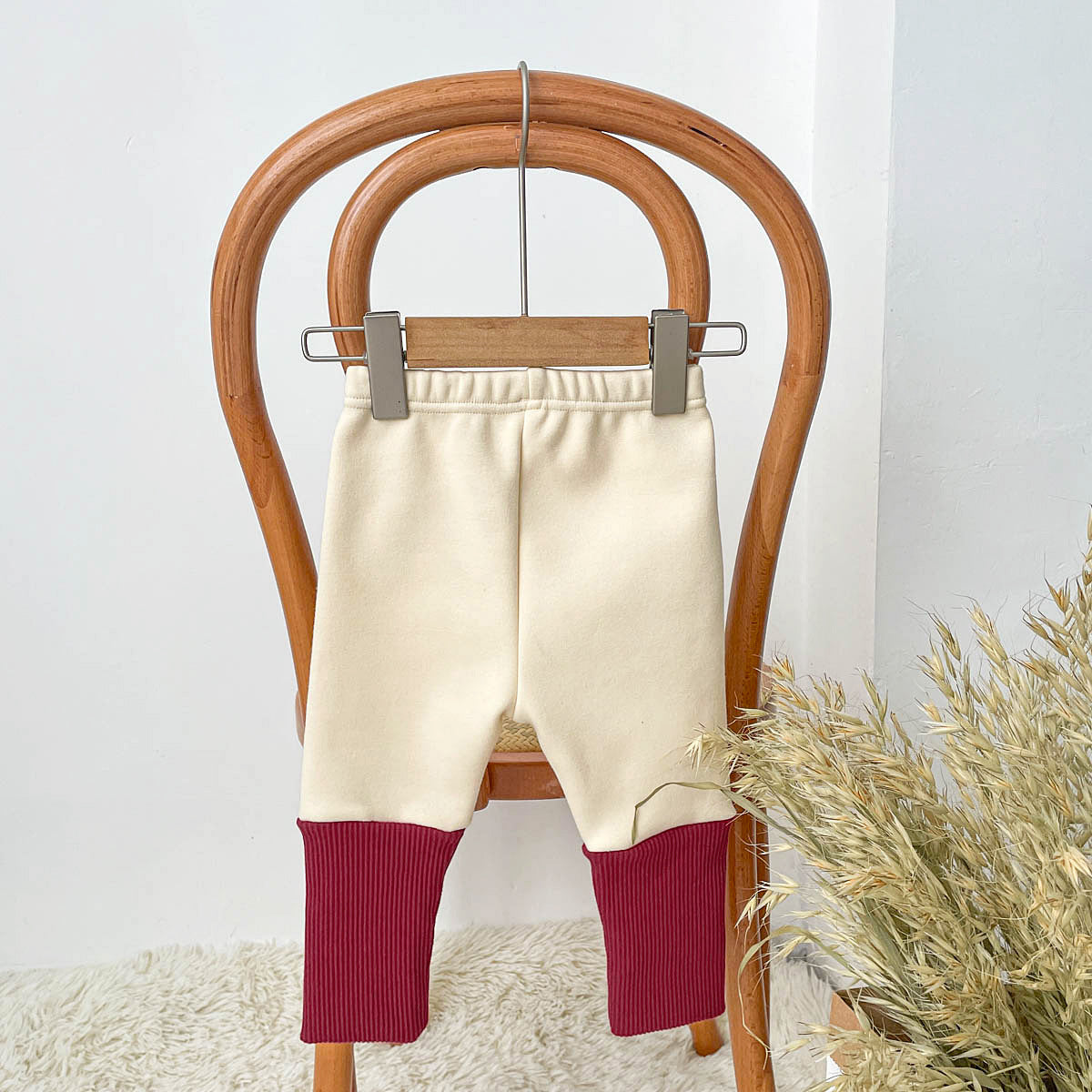 Autumn and Winter Arrival Color Patchwork Style Simple Fleece-Lined Pants for Kids, MyKids-USA®, Trousers, MyKids-USA - Size/Age - 66 (3-6M) - Color - Red -  -  - TR2512101721-C.