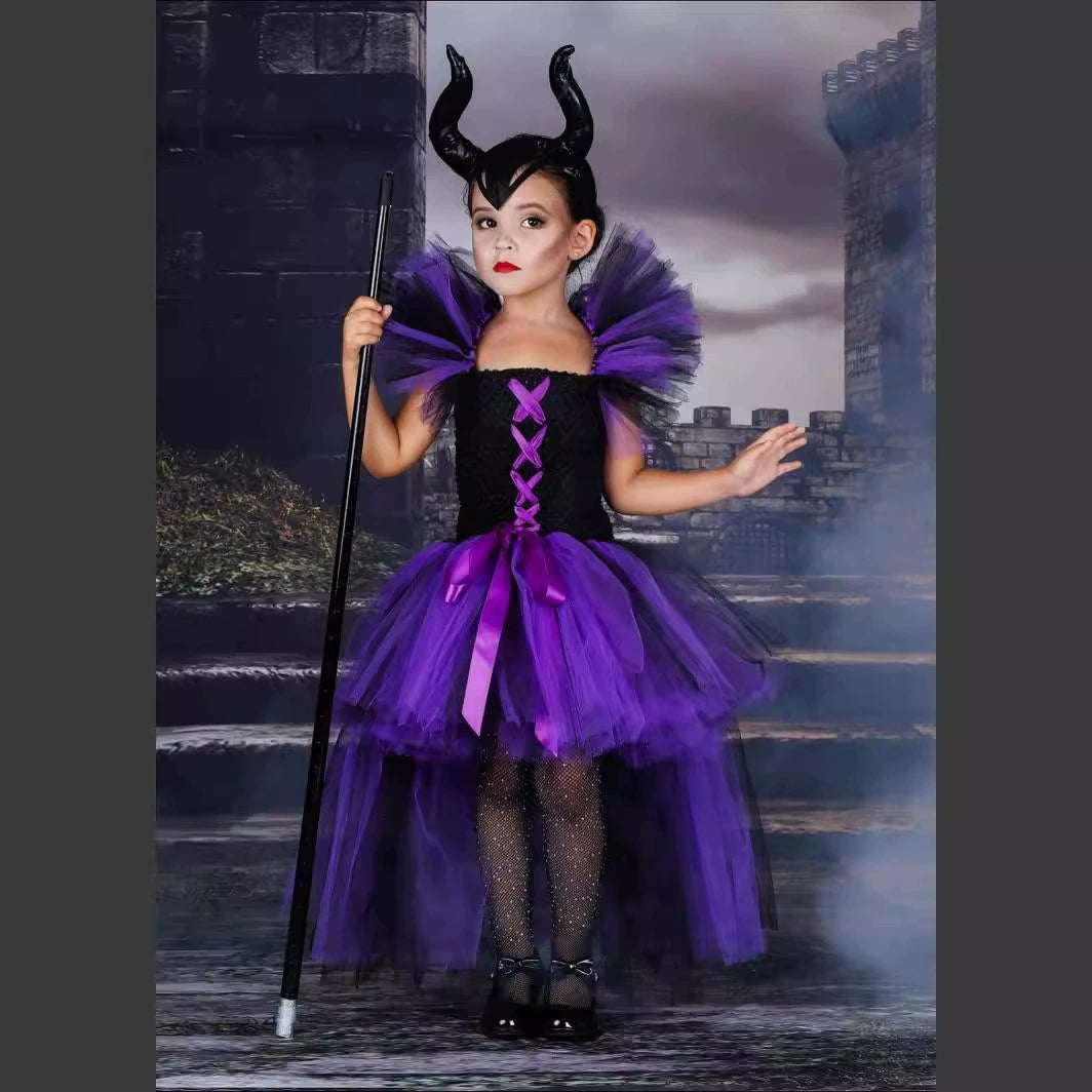 Halloween Sleeping Witch Costume Set Dress with Wand, MyKids-USA®, Costume Sets, MyKids-USA - Size/Age - S (1-3Y) - Color - Black -  -  - TR2508202254-A.