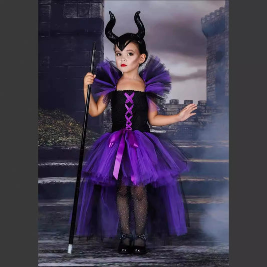 Halloween Sleeping Witch Costume Set Dress with Wand, MyKids-USA®, Costume Sets, MyKids-USA - Size/Age - S (1-3Y) - Color - Black -  -  - TR2508202254-A.