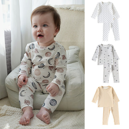 Spring and Autumn Baby Kids Simple Pattern Long Sleeves Top and Pants Clothing Set, MyKids-USA®, Baby & Toddler Outfits, MyKids-USA -  -  -  -  -  -  - 