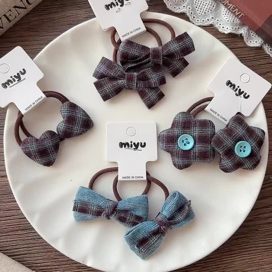 Cute Plaid Pattern Cloth Hair Ties, MyKids-USA®, Ponytail Holders, MyKids-USA -  -  -  -  -  -  - .