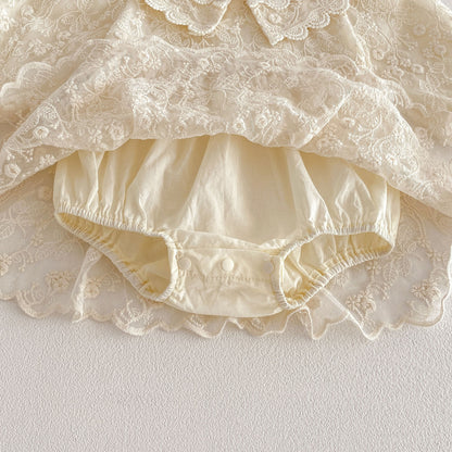 Spring Arrival Baby Girls Long Sleeves Tulle Decorated Flowers Pattern Bodysuit, MyKids-USA®, Bodysuits, MyKids-USA -  -  -  -  -  -  - .