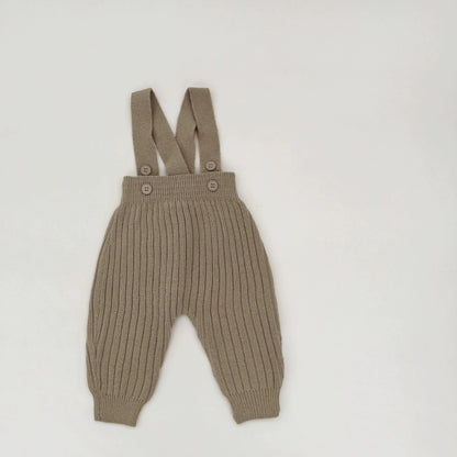 Autumn Arrival Baby Unisex Solid Color Sleeveless Knitted Strap Overalls, MyKids-USA®, Baby One-Pieces, MyKids-USA - Size/Age - 66 (3-6M) - Color - Khaki -  -  - TR2509062205-G