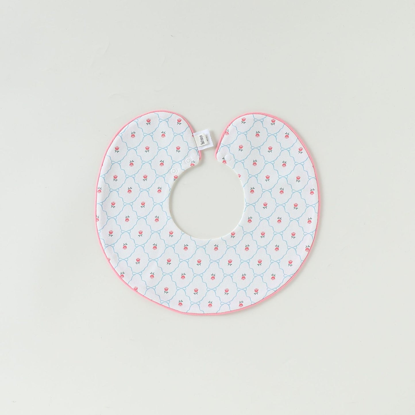 Adorable Simple Pattern Cotton Snap-on Round Shaped Bib, MyKids-USA®, Bibs, MyKids-USA - Size/Age - M (1-3Y) - Color - Light Pink -  -  - TR2601301811-E.