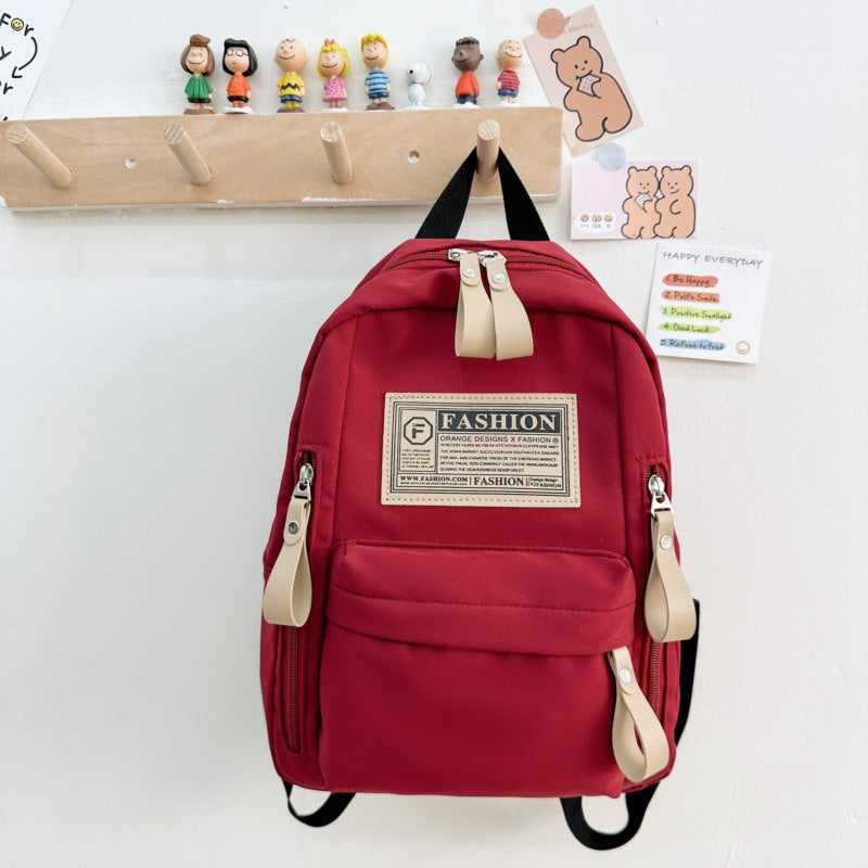 Preschool Children Lightweight And Portable Compact Canvas Backpack, MyKids-USA®, Backpacks, MyKids-USA - Size/Age - Average Size (3-8Y) - Color - Red -  -  - TR2403230032-D