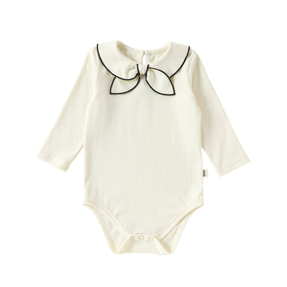 MyKids-USA® Autumn Arrival Baby Kids Simple Long Sleeves Navy Collar Bodysuit