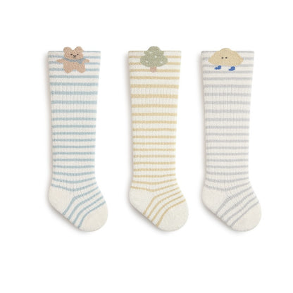 Winter Arrival Baby Unisex Breathable Cute Cartoon Pattern Stockings 1 Lot=3-Pair Set, MyKids-USA®, Baby & Toddler Socks & Tights, MyKids-USA - Size/Age - XS (0-6M) - Color - Blue -  -  - TR2601081226-B.