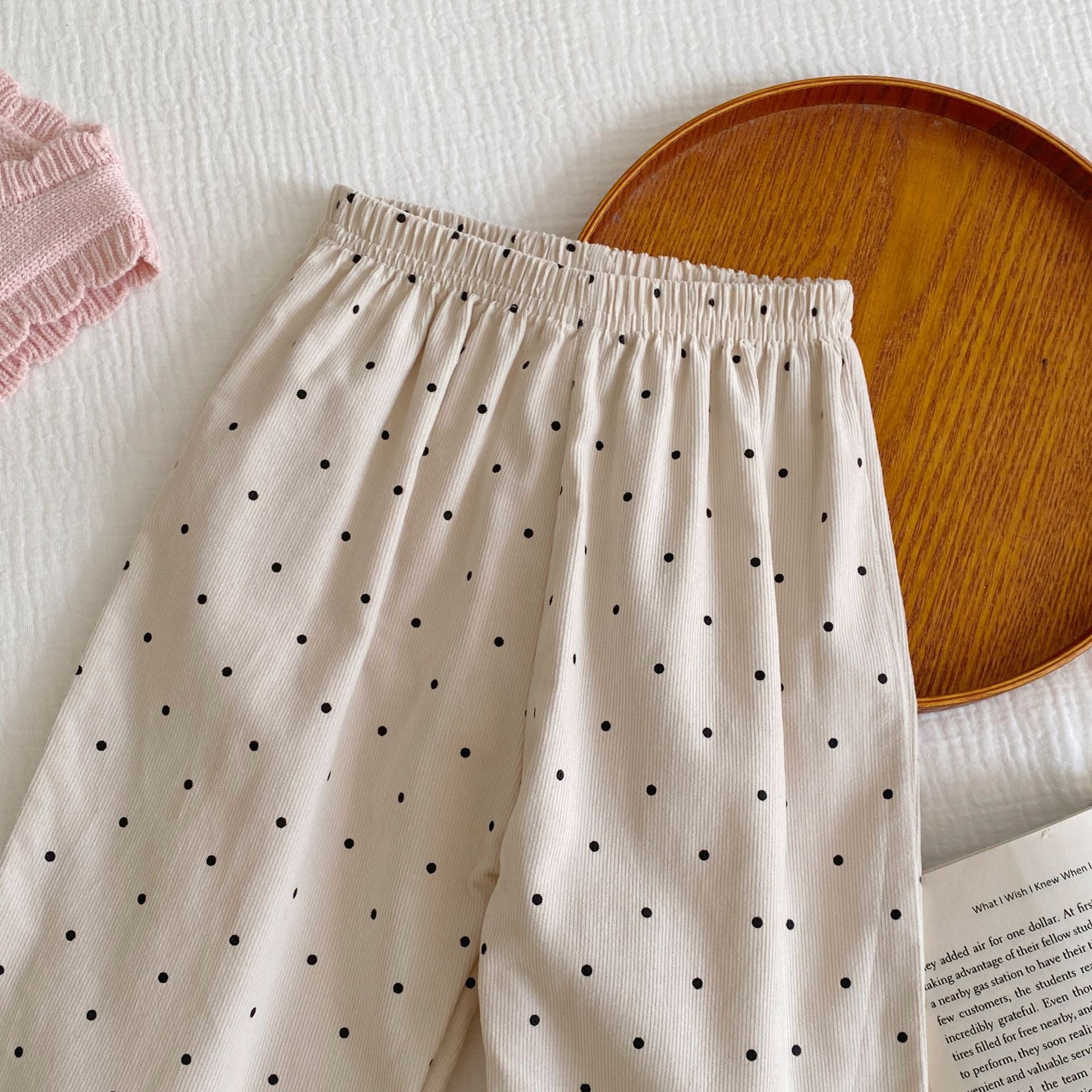 Autumn and Spring Arrival Casual Style Dots Pattern Pants for Girls, MyKids-USA®, Trousers, MyKids-USA -  -  -  -  -  -  - 