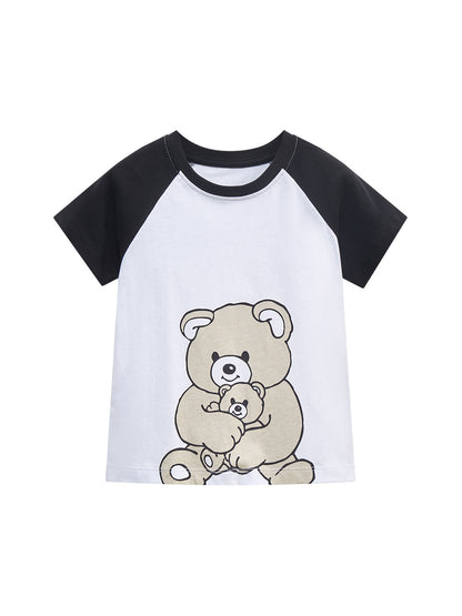 Crew Neck Animals Cartoon Collection Boys’ T-Shirt In European And American Style For Summer