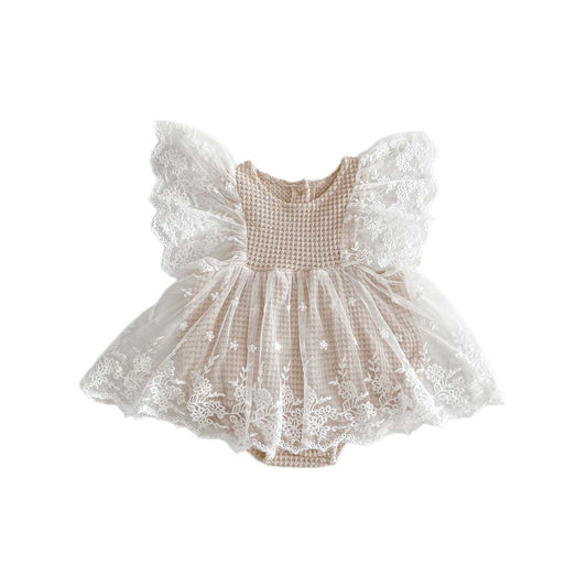 Summer Baby Waffle Pattern Lace Mesh Princess bodysuit Dress For Girls, MyKids-USA®, Baby & Toddler Dresses, MyKids-USA -  -  -  -  -  -  - .