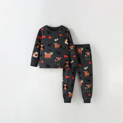 MyKids-USA® Baby Kids Halloween Cartoon Pattern Long Sleeves Top and Pants Casual Clothing Set