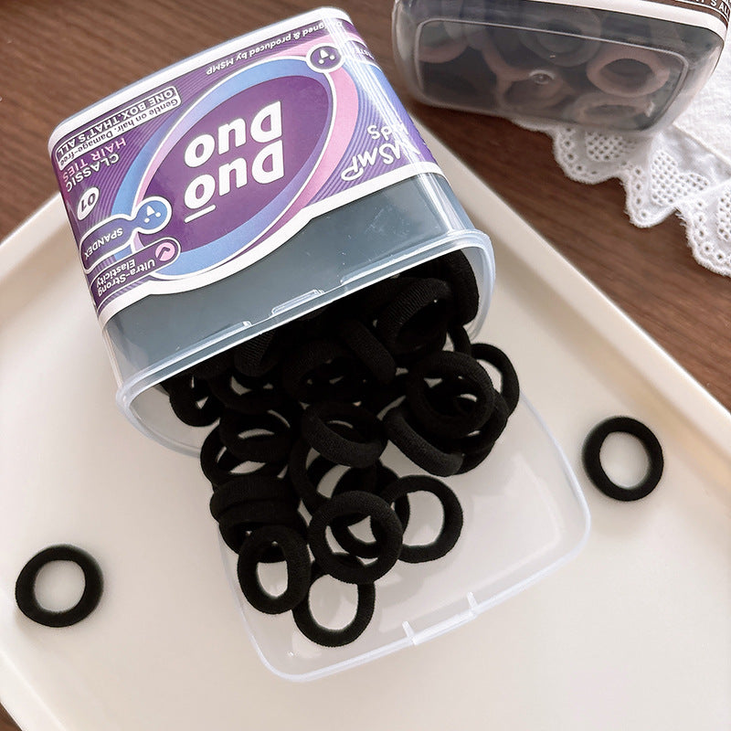 Collection of 100 Versatile Colorful Hair Ties, MyKids-USA®, Ponytail Holders, MyKids-USA - Size/Age - Average Size (0-12Y） - Color - Black -  -  - TR2602081244-A.