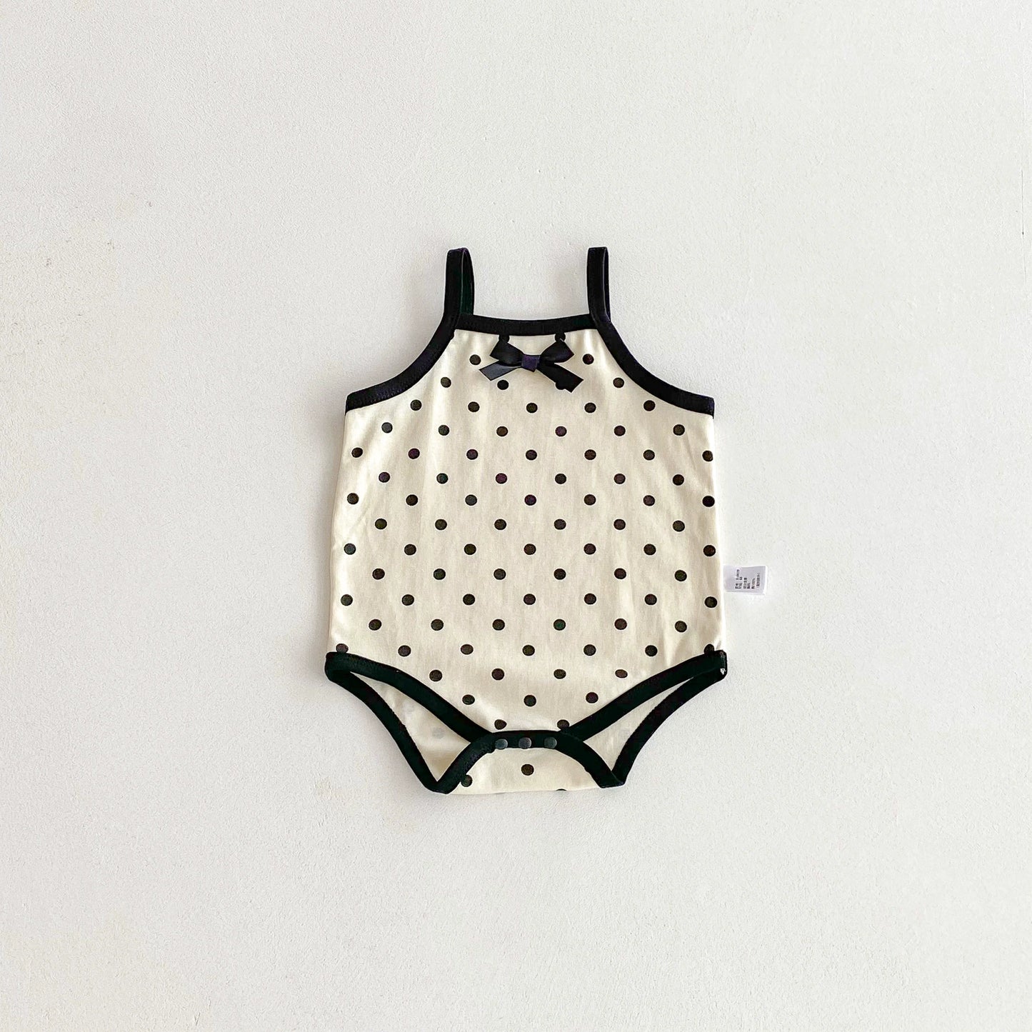 Summer Arrival Baby Girls Dots Pattern Butterfly-bow Decorated Strap Onesies, MyKids-USA®, Baby One-Pieces, MyKids-USA - Size/Age - 66 (3-6M) - Color - White -  -  - TR2506202020-B
