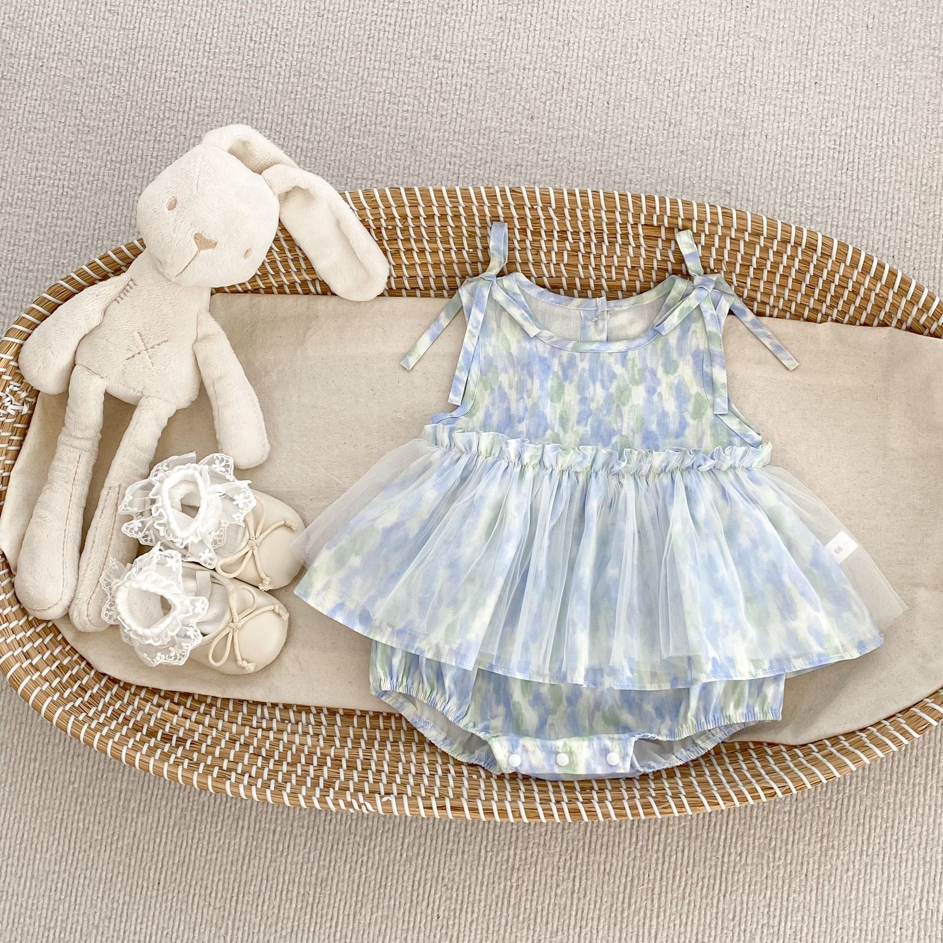 Summer Arrival Baby Girls Cute Tie Dye Sleeveless Dress Design Strap Onesies, MyKids-USA®, Baby One-Pieces, MyKids-USA - Size/Age - 66 (3-6M) - Color - Blue -  -  - TR2504301826-A