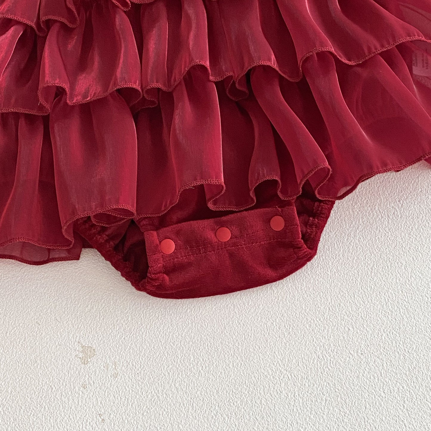 Autumn Arrival Baby Girls Long Sleeves Butterfly-bow Decorated Red Ruffle Onesies, MyKids-USA®, Baby One-Pieces, MyKids-USA -  -  -  -  -  -  - 