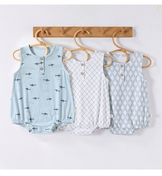 Summer Arrival Baby Boys and Girls Sleeveless Marine Pattern Bodysuit, MyKids-USA®, Baby & Children's One-Pieces, MyKids-USA -  -  -  -  -  -  - .