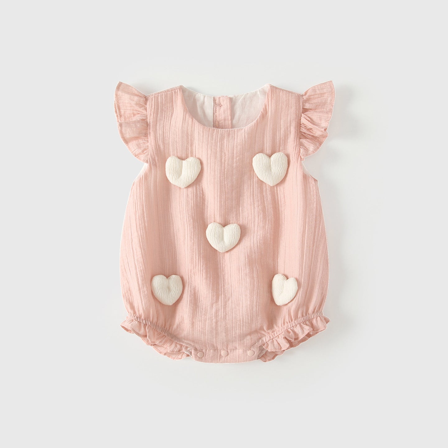 Summer Arrival Baby Girls Fly Sleeves Hearts Pattern Bodysuit, MyKids-USA®, Baby & Children's One-Pieces, MyKids-USA - Size/Age - 66 (3-6M) - Color - Pink -  -  - TR2605172329-A.