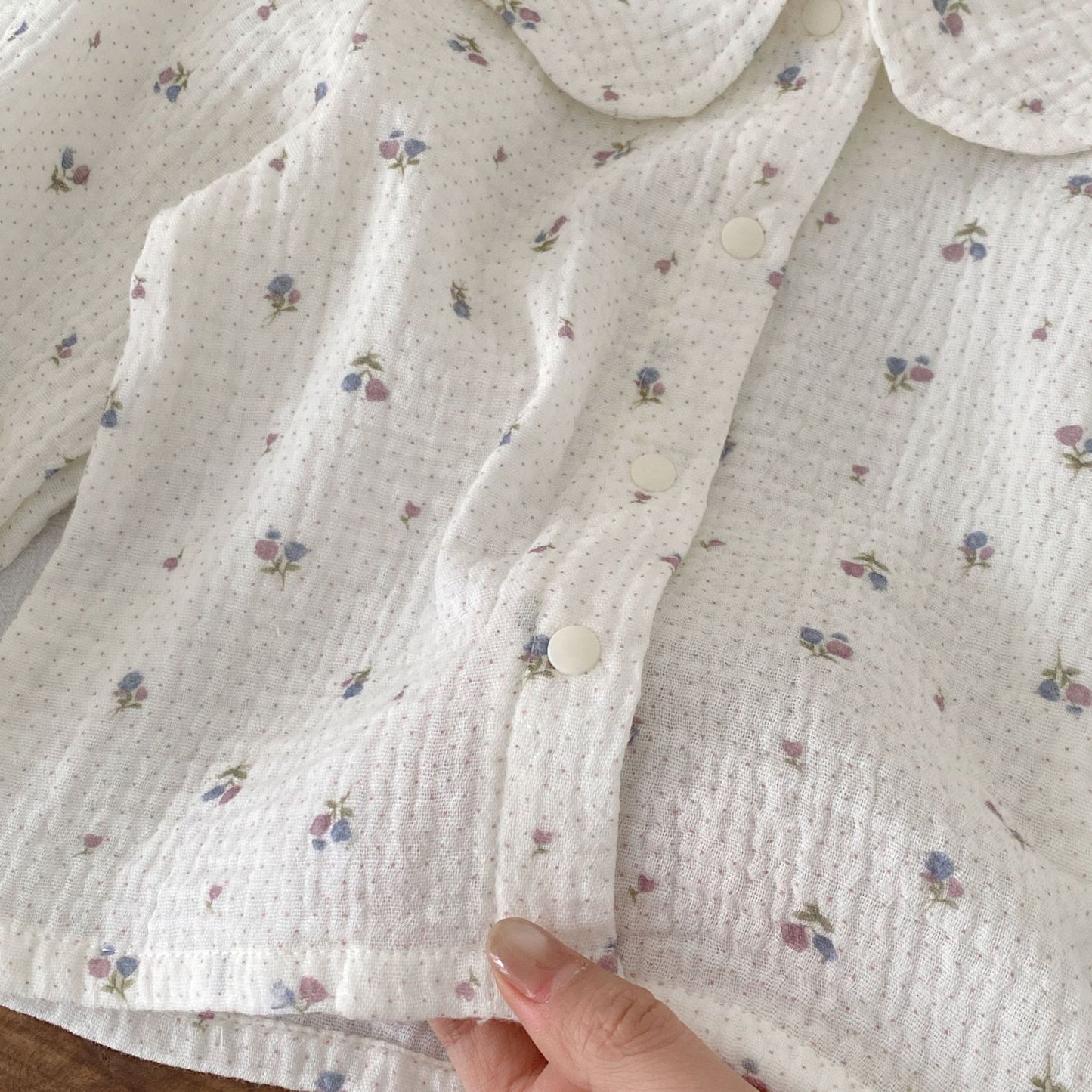 Spring and Autumn Baby Kids Girls Long Sleeves Floral Pattern Top and Pink Sleeveless Hollow-out Rompers Clothing Set