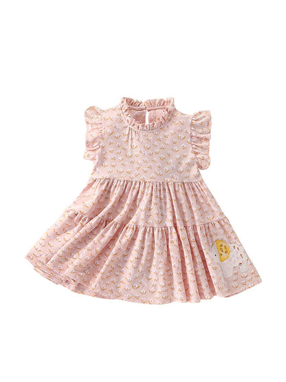 Summer Arrival Cartoon Animals and Floral Pattern Fly Sleevels Dress for Stylish Girls, MyKids-USA®, Baby & Toddler Dresses, MyKids-USA -  -  -  -  -  -  - 