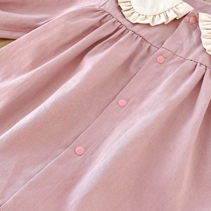 Spring and Autumn Rabbit Design Long-sleeved Dress with Ear Collar for Stylish Girls, MyKids-USA®, Baby & Toddler Dresses, MyKids-USA -  -  -  -  -  -  - 