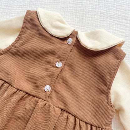 Spring and Autumn Baby Kids Girls Flowers Embroidered Pattern Long Sleeves Top and Sleeveless Onesies Overalls Clothing Set, MyKids-USA®, Baby & Toddler Outfits, MyKids-USA -  -  -  -  -  -  - 