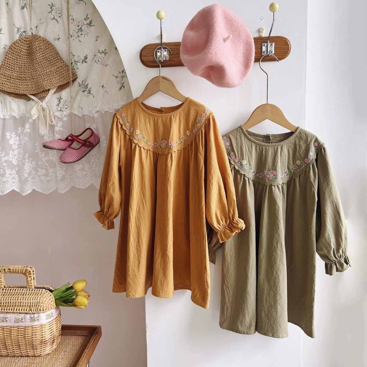 Arrival Autumn Girls Flowers Embroidery Pattern Long Sleeves Dress, MyKids-USA®, Baby & Toddler Dresses, MyKids-USA -  -  -  -  -  -  - 