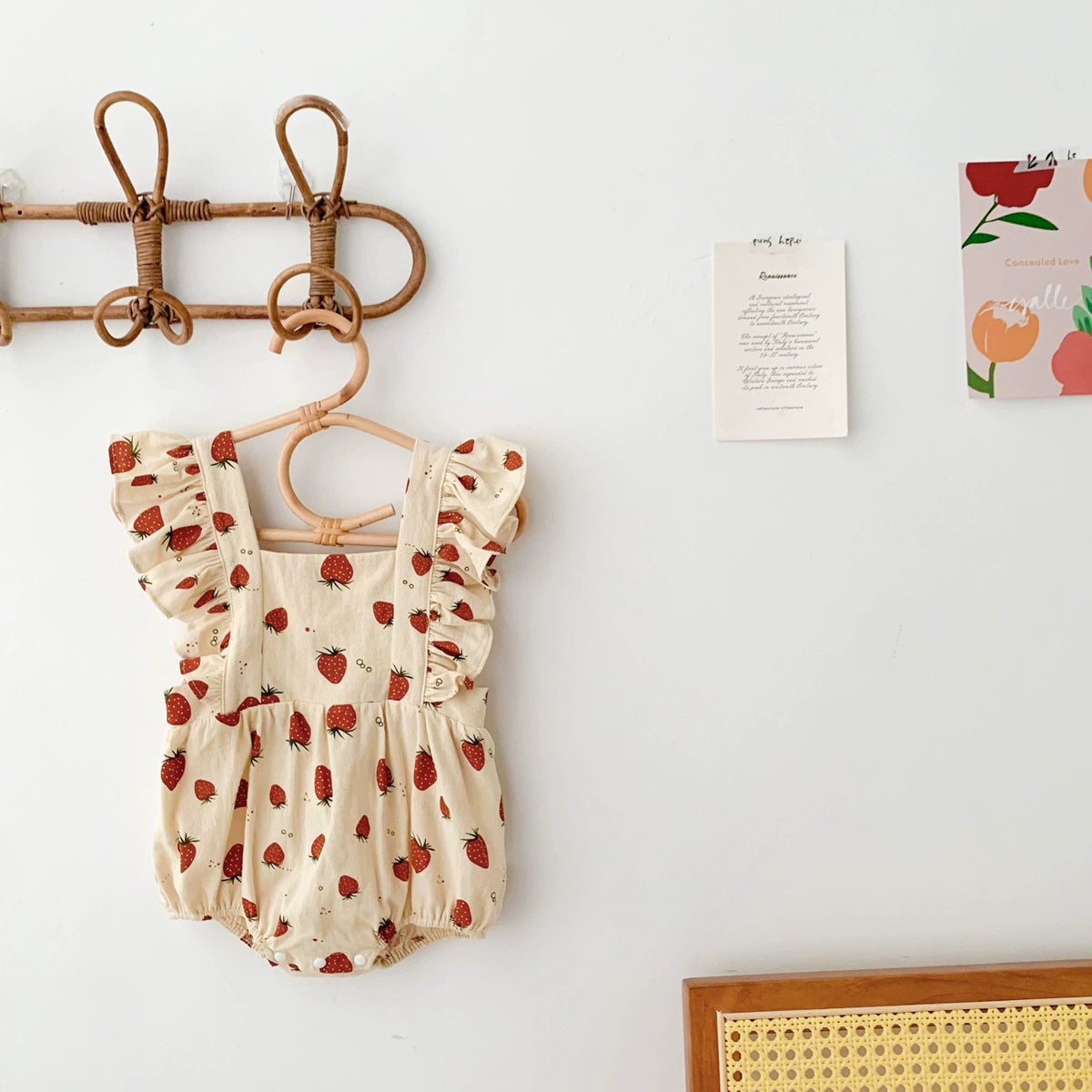 Summer Arrival Baby Girls Strawberry Pattern Sleeveless Onesies, MyKids-USA®, Baby One-Pieces, MyKids-USA - Size/Age - 66 (3-6M) - Color - Apricot -  -  - TR2506171709-A