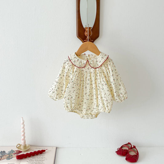 Spring Arrival Baby Girls Floral Long Sleeves Peter Pan Collar Onesie, MyKids-USA®, Baby One-Pieces, MyKids-USA -  -  -  -  -  -  - 