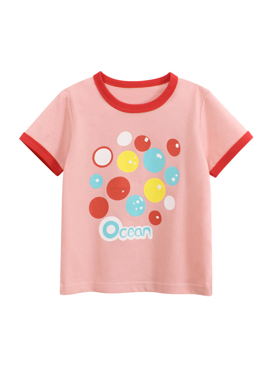 Summer Girls’ Colorful Bubbles Pattern T-shirt in European and American Style, MyKids-USA®, Baby & Toddler Tops, MyKids-USA -  -  -  -  -  -  - 