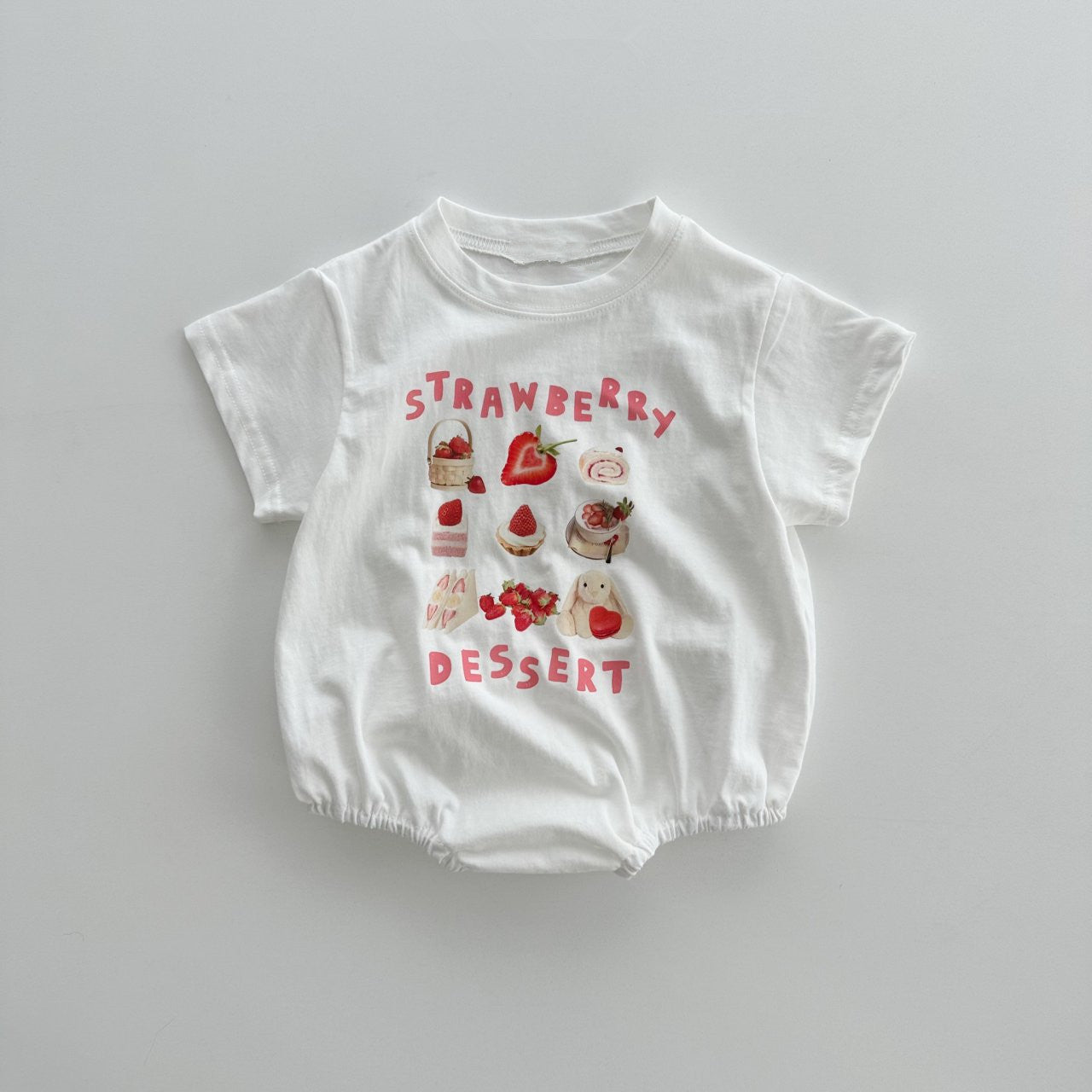 Rabbit Style Print Pattern Round Neck T-Shirt & Onesies