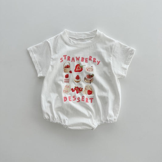 Rabbit Style Print Pattern Round Neck T-Shirt & bodysuit, MyKids-USA®, Baby One-Pieces, MyKids-USA - Size/Age - 66 (3-6M) - Color - White -  -  - JM2306221841-D.