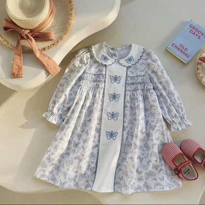 Arrival Autumn Girls Butterfly Printed and Embroidery Pattern Long Sleeves Dress, MyKids-USA®, Baby & Toddler Dresses, MyKids-USA -  -  -  -  -  -  - 