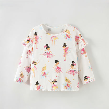 MyKids-USA® Baby Kids Girls Cartoon Pattern Long Sleeves Top