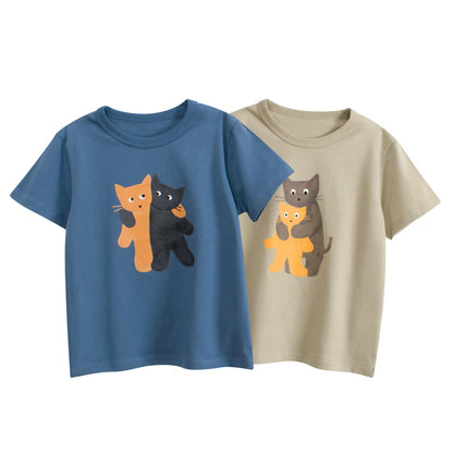 Summer Boys’ Cartoon Animals Cats Pattern T-shirt in European and American Style, MyKids-USA®, Baby & Toddler Tops, MyKids-USA -  -  -  -  -  -  - 