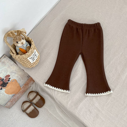 Winter and Autumn Baby Kids Girls Long Sleeves Dots Pattern Fluffy Top and Flared Pants Clothing Set, MyKids-USA®, Baby & Toddler Outfits, MyKids-USA -  -  -  -  -  -  - 