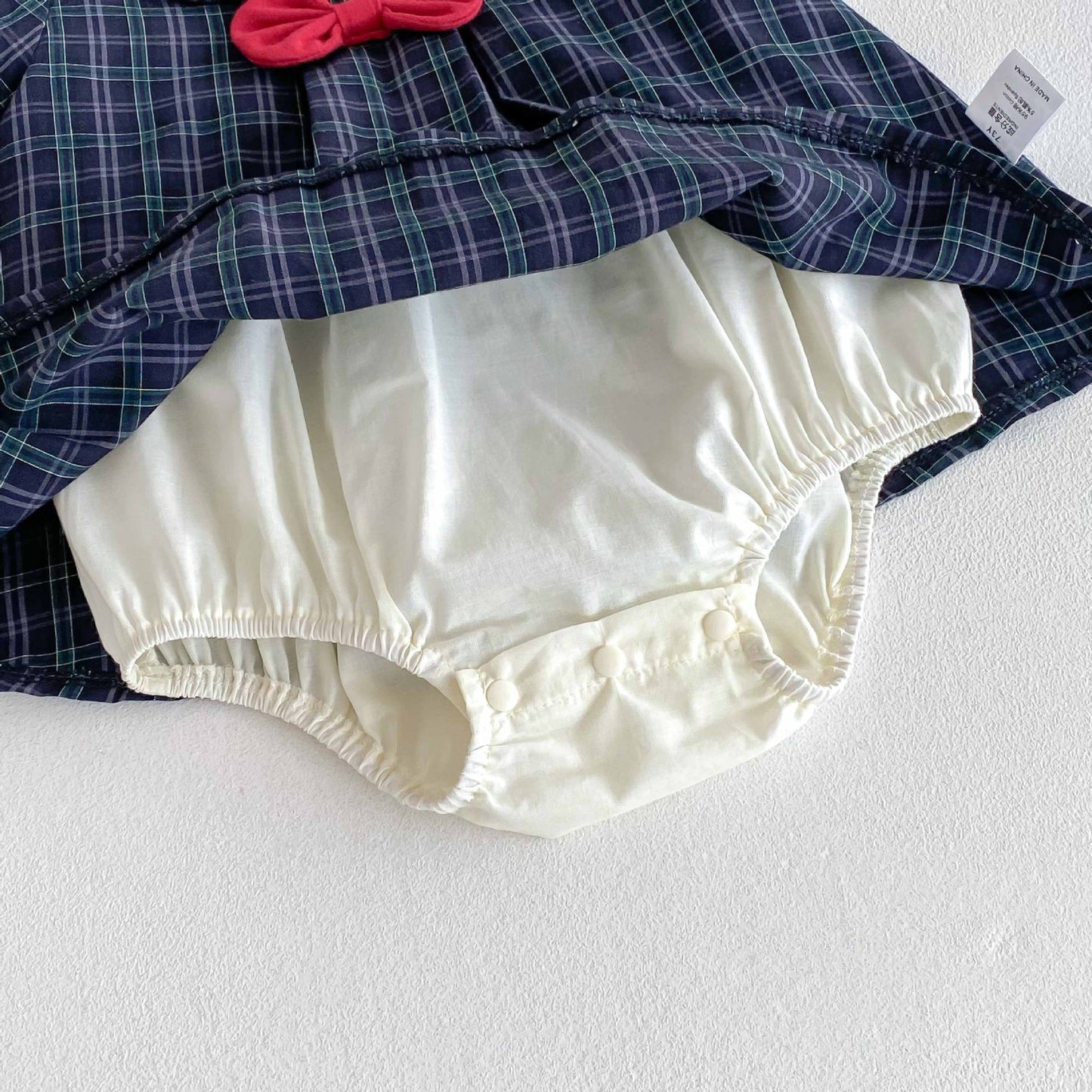 Summer  Arrival Baby Girls Cute Plaid Short Sleeves Butterfly-bow Decorated Onesies, MyKids-USA®, Baby One-Pieces, MyKids-USA -  -  -  -  -  -  - 