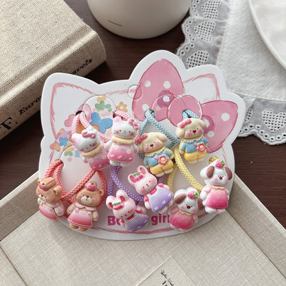 Cute Animals Cartoon Hair Tie, MyKids-USA®, Ponytail Holders, MyKids-USA - Size/Age - Average Size (0-12Y） - Color - Light Pink -  -  - TR2604172242-E.