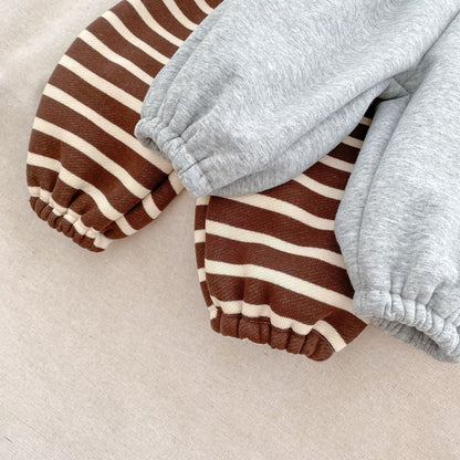 Autumn and Winter Arrival Casual Style Striped Pattern Fleece-Lined Pants for Baby and Kids, MyKids-USA®, Trousers, MyKids-USA -  -  -  -  -  -  - 