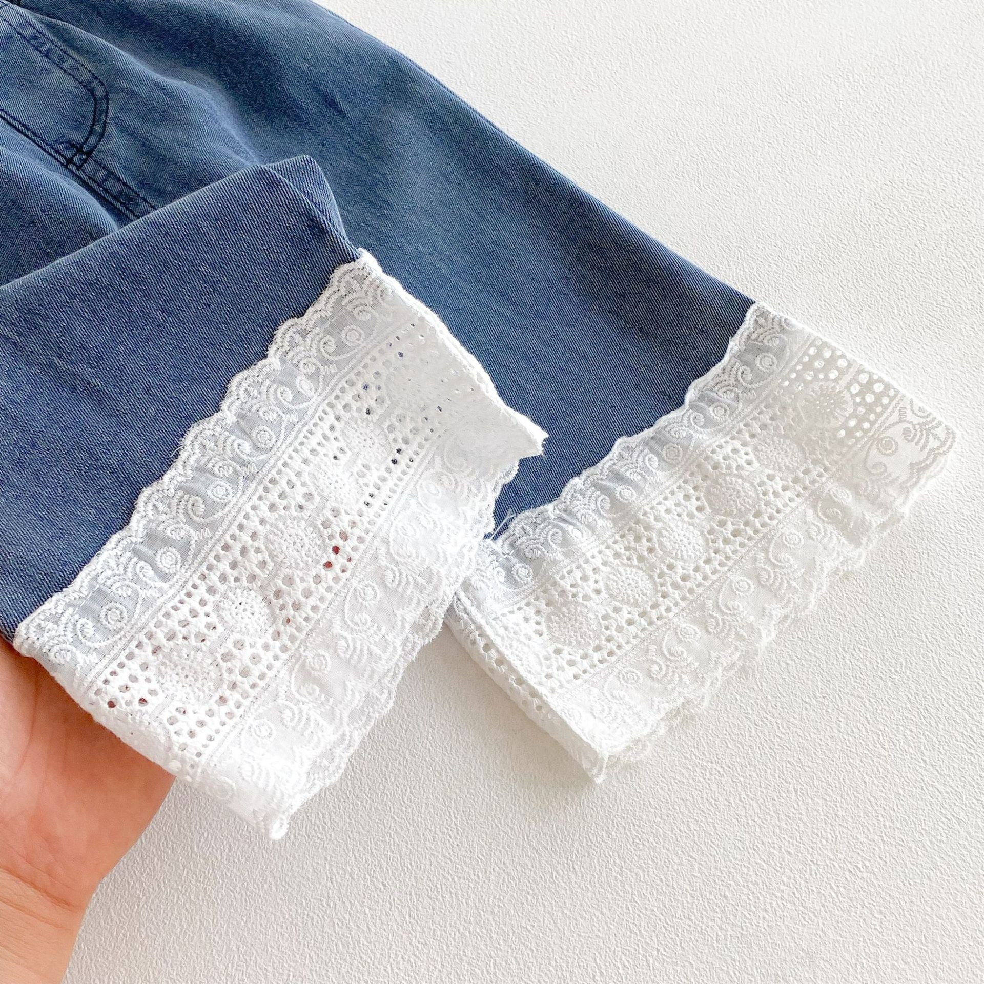 Autumn and Spring Arrival Casual American Style Lace Color Patchwork Denim Pants Wholesale for, MyKids-USA®, Jeans, MyKids-USA -  -  -  -  -  -  - 