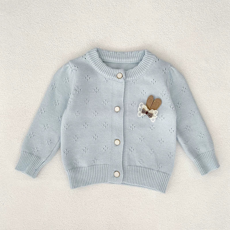 Autumn Arrival Baby Girls Comfortable Hollow-out Pattern Knitted Long Sleeves Cardigan, MyKids-USA®, Cardigans, MyKids-USA - Size/Age - 66 (3-6M) - Color - Blue -  -  - TR2507252056-B
