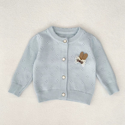 Autumn Arrival Baby Girls Comfortable Hollow-out Pattern Knitted Long Sleeves Cardigan, MyKids-USA®, Cardigans, MyKids-USA - Size/Age - 66 (3-6M) - Color - Blue -  -  - TR2507252056-B