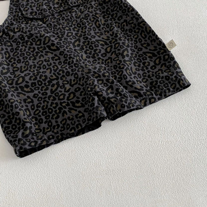 Summer Baby Kids Unisex Sleeveless Solid Color Vest and Leopard Pattern Overalls Clothing Set, MyKids-USA®, Baby & Toddler Outfits, MyKids-USA -  -  -  -  -  -  - .