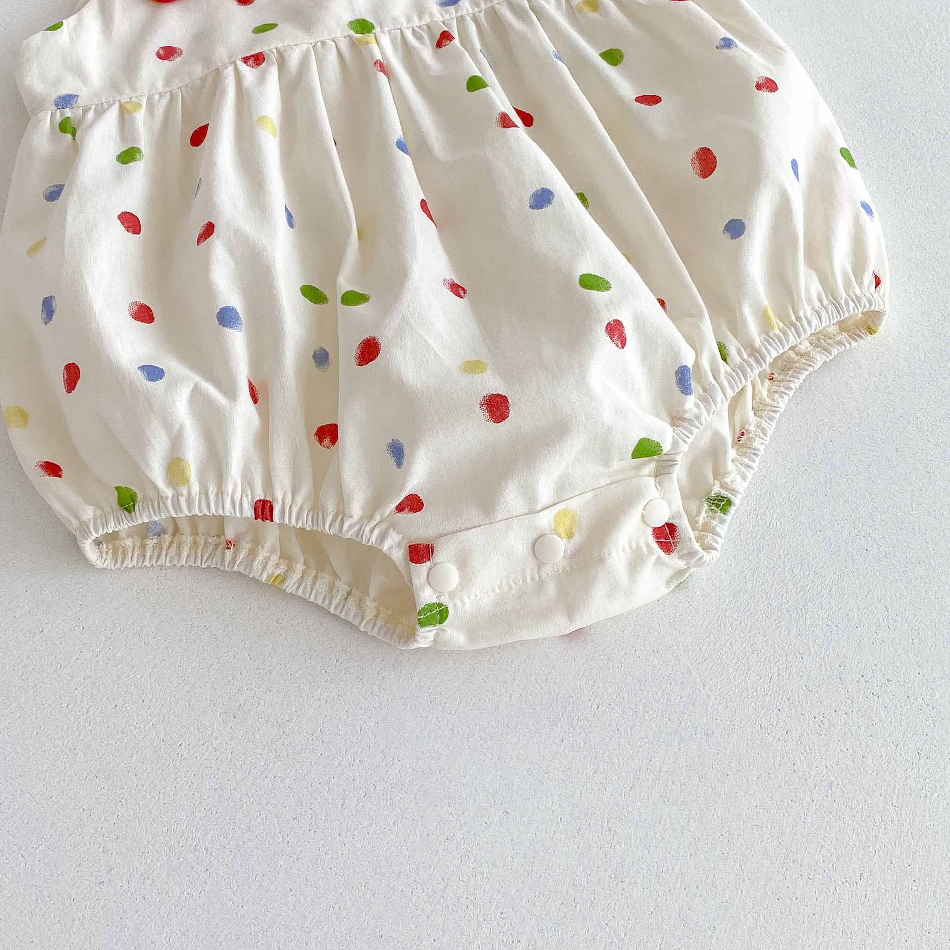 Summer Arrival Baby Girls Cute Sleeveless Colorful Dots Pattern Strap Onesies, MyKids-USA®, Baby One-Pieces, MyKids-USA -  -  -  -  -  -  - 