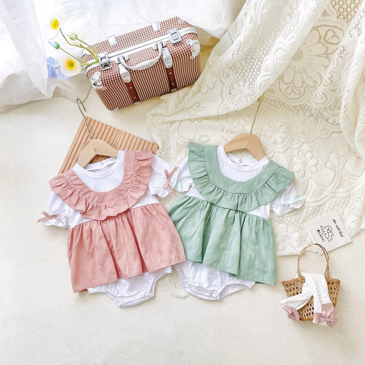 Arrival Summer Baby Girls Polka Dots Short Sleeves Onesies Dress, MyKids-USA®, Baby & Toddler Dresses, MyKids-USA -  -  -  -  -  -  - 