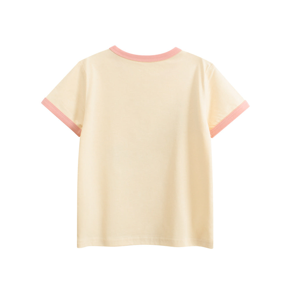 Summer Girls’ Flowers and Letters Pattern T-shirt in European and American Style, MyKids-USA®, T-Shirts, MyKids-USA -  -  -  -  -  -  - .