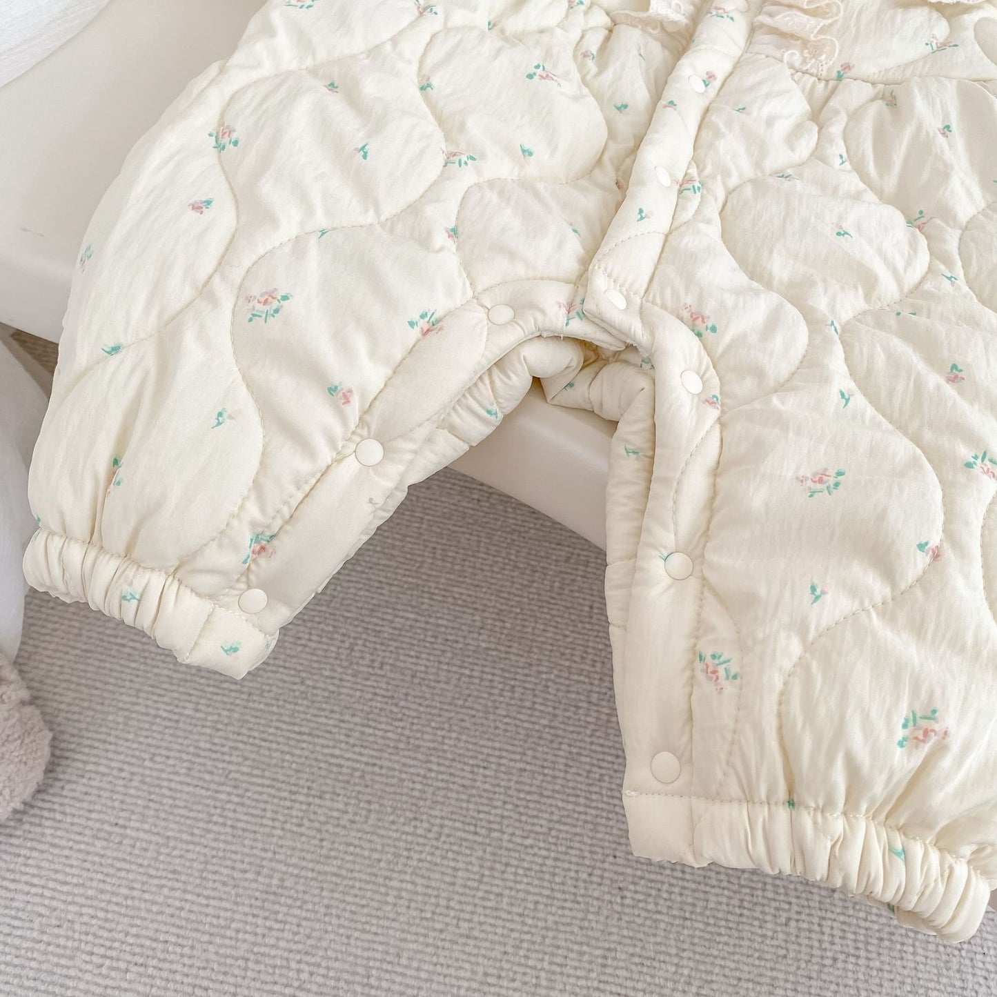 Winter Arrival Baby Girls Long Sleeves Floral Pattern Fleece-Lined Warm Rompers, MyKids-USA®, Baby One-Pieces, MyKids-USA -  -  -  -  -  -  - 