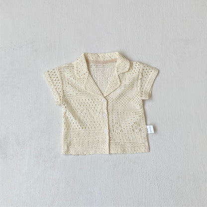 MyKids-USA® Arrival Summer Baby Kids Hollow-out Short Sleeves Shirt