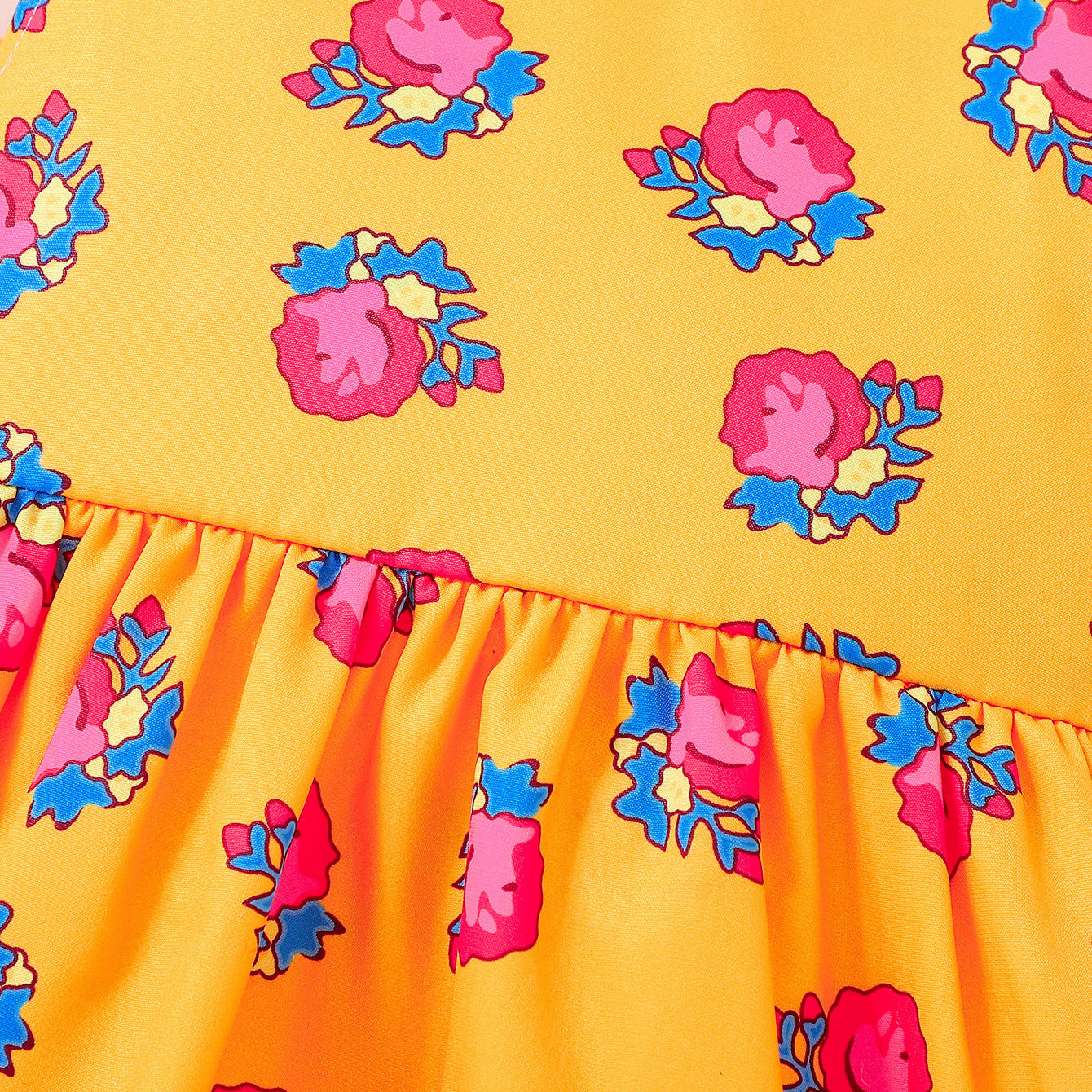 Design Summer Baby Kids Girls Sleeveless Flowers Pattern Dress with Hat