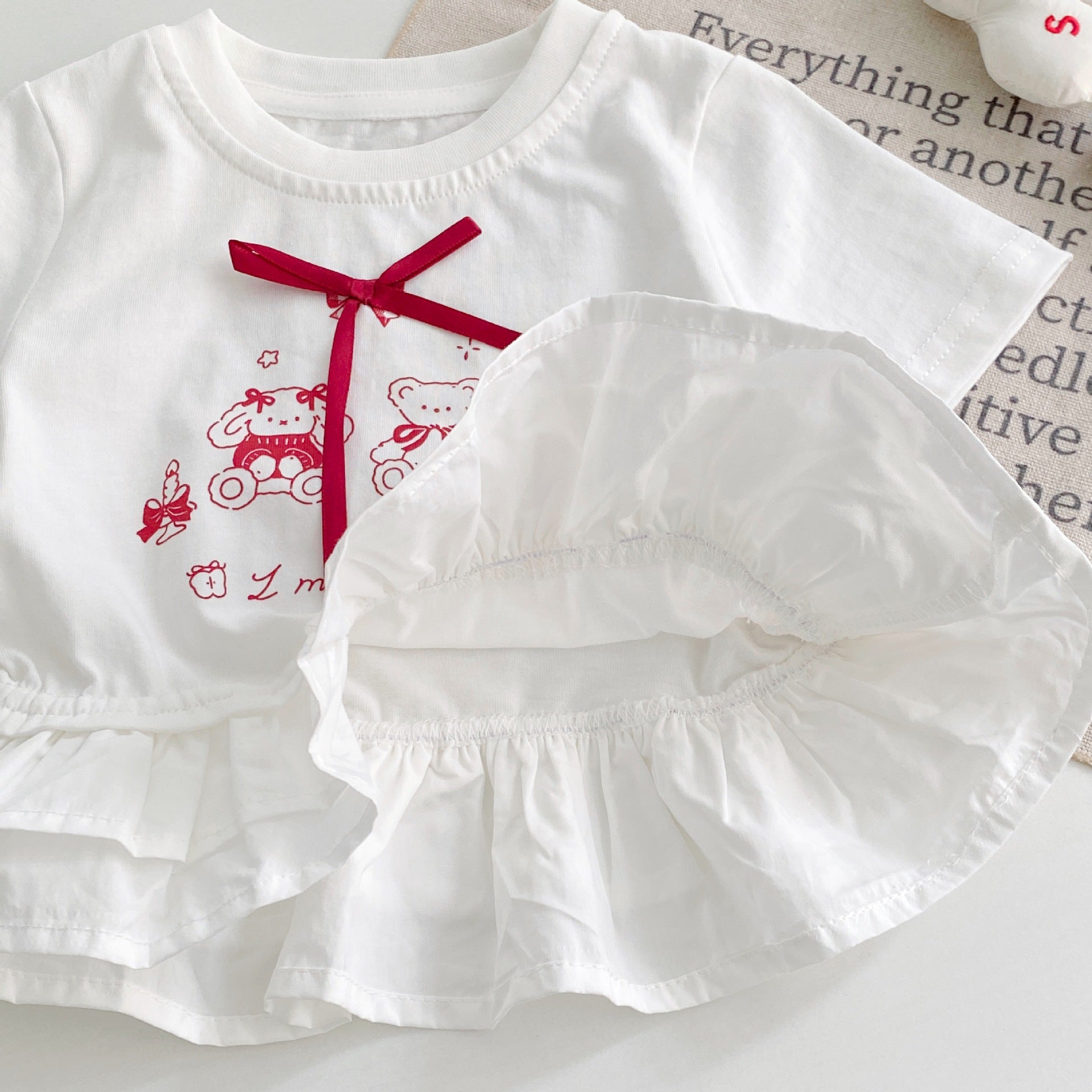 Summer Arrival Baby Girls Short Sleeves Cartoon and Letters Pattern Top and Plaid Shorts Clothing Set, MyKids-USA®, Baby & Children's Outfits, MyKids-USA -  -  -  -  -  -  - .