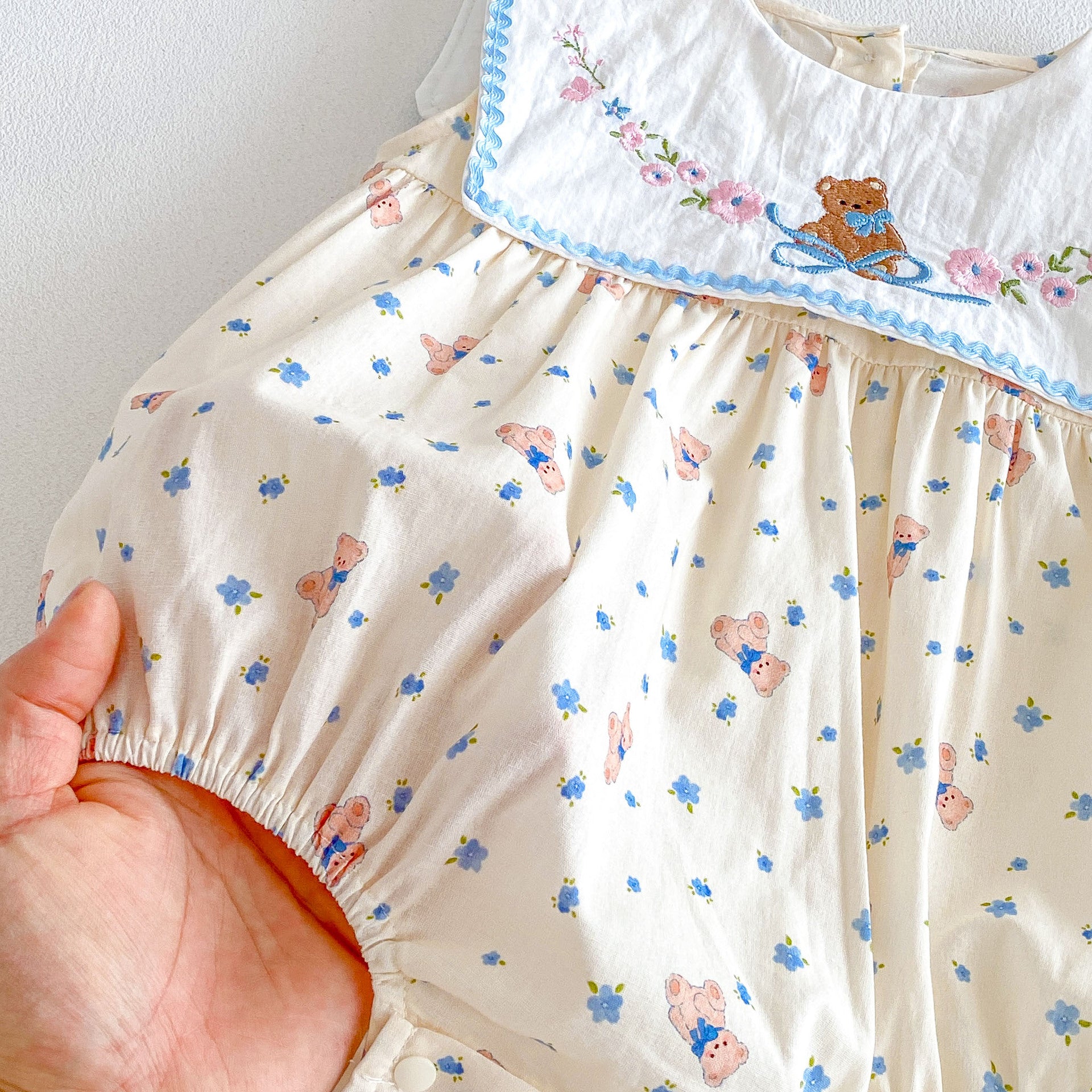 Design Summer Baby Kids Girls Sleeveless Teddy and Floral Pattern Bodysuit, MyKids-USA®, Baby & Children's One-Pieces, MyKids-USA -  -  -  -  -  -  - .
